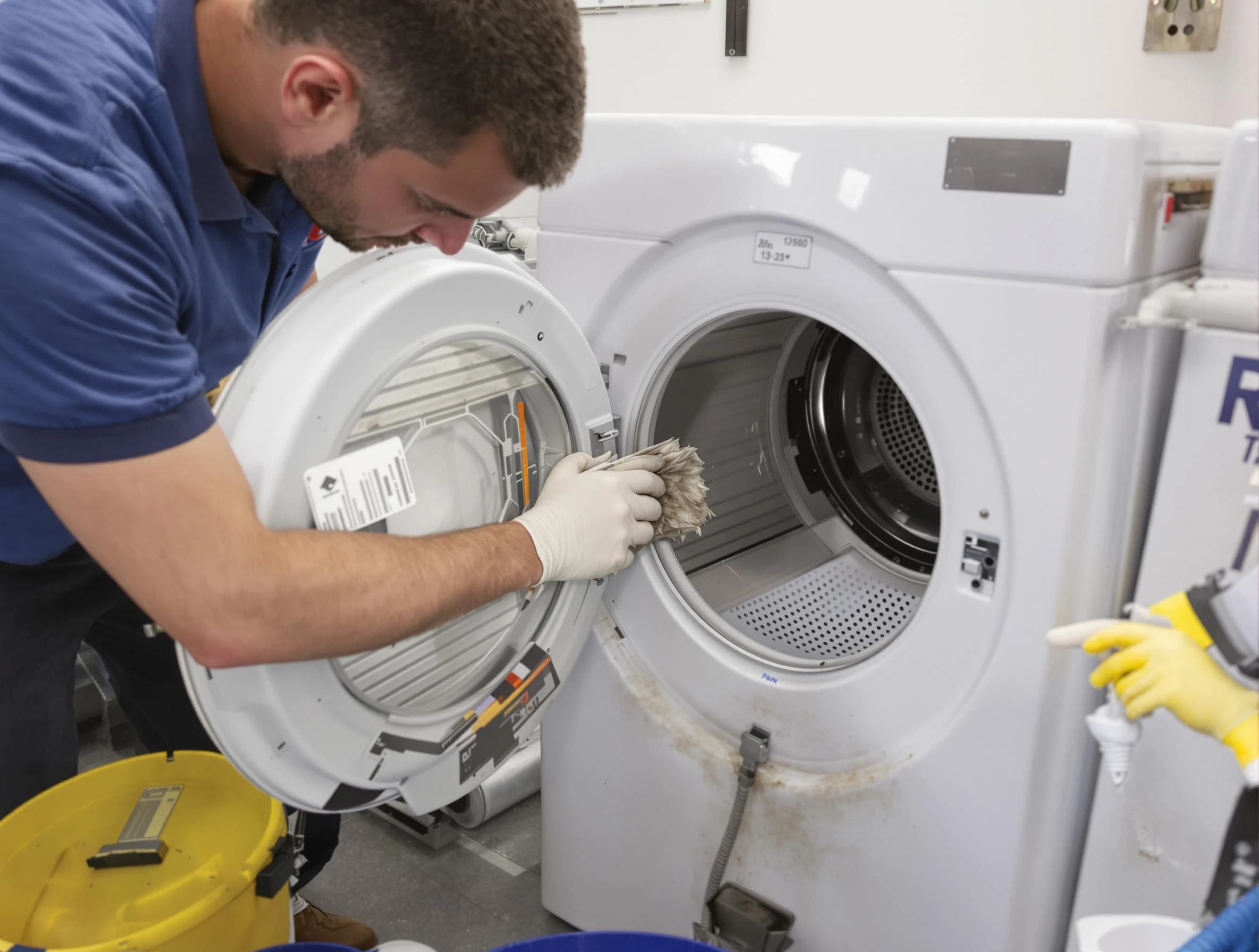 Welby Dryer Vent Cleaning specialist performing detailed lint trap cleaning service in Welby