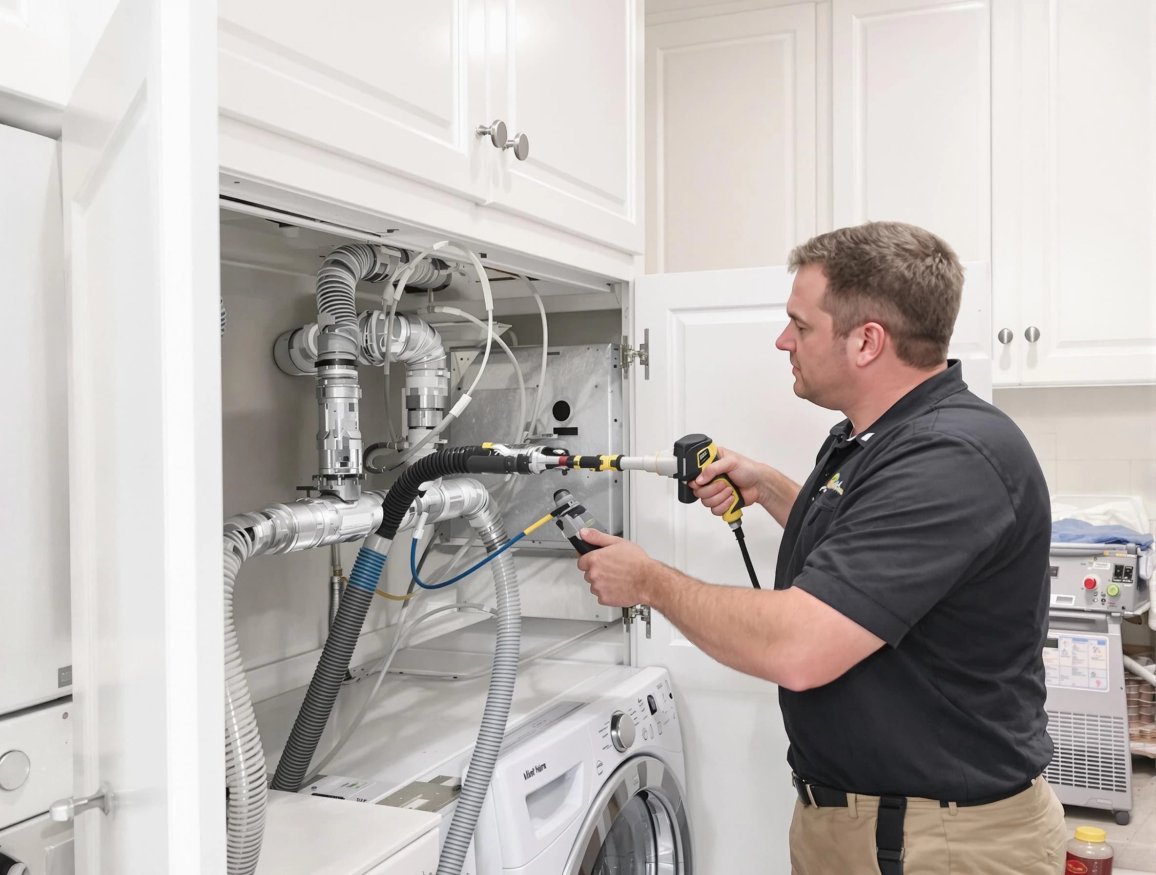 Welby Dryer Vent Cleaning professional removing severe blockage from a clogged dryer vent in Welby