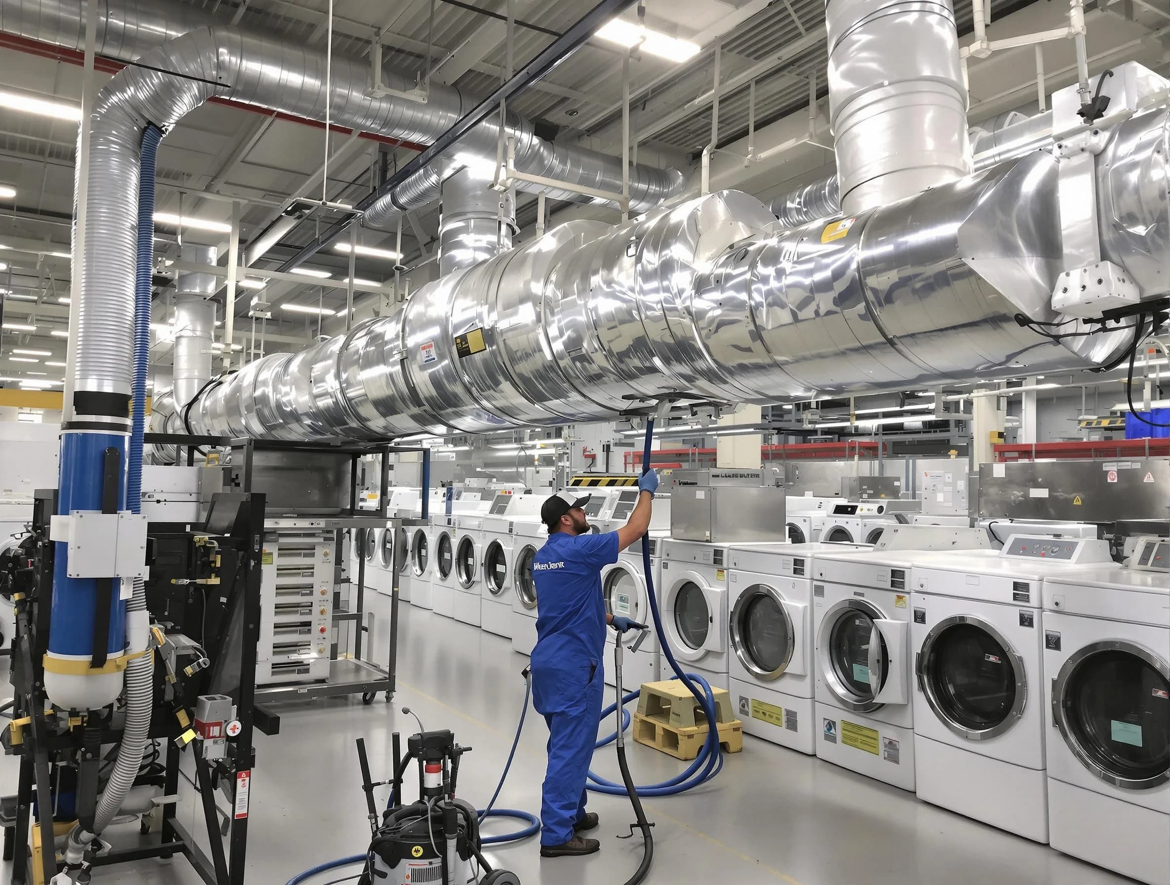 Welby Dryer Vent Cleaning team performing heavy-duty industrial dryer vent cleaning in Welby