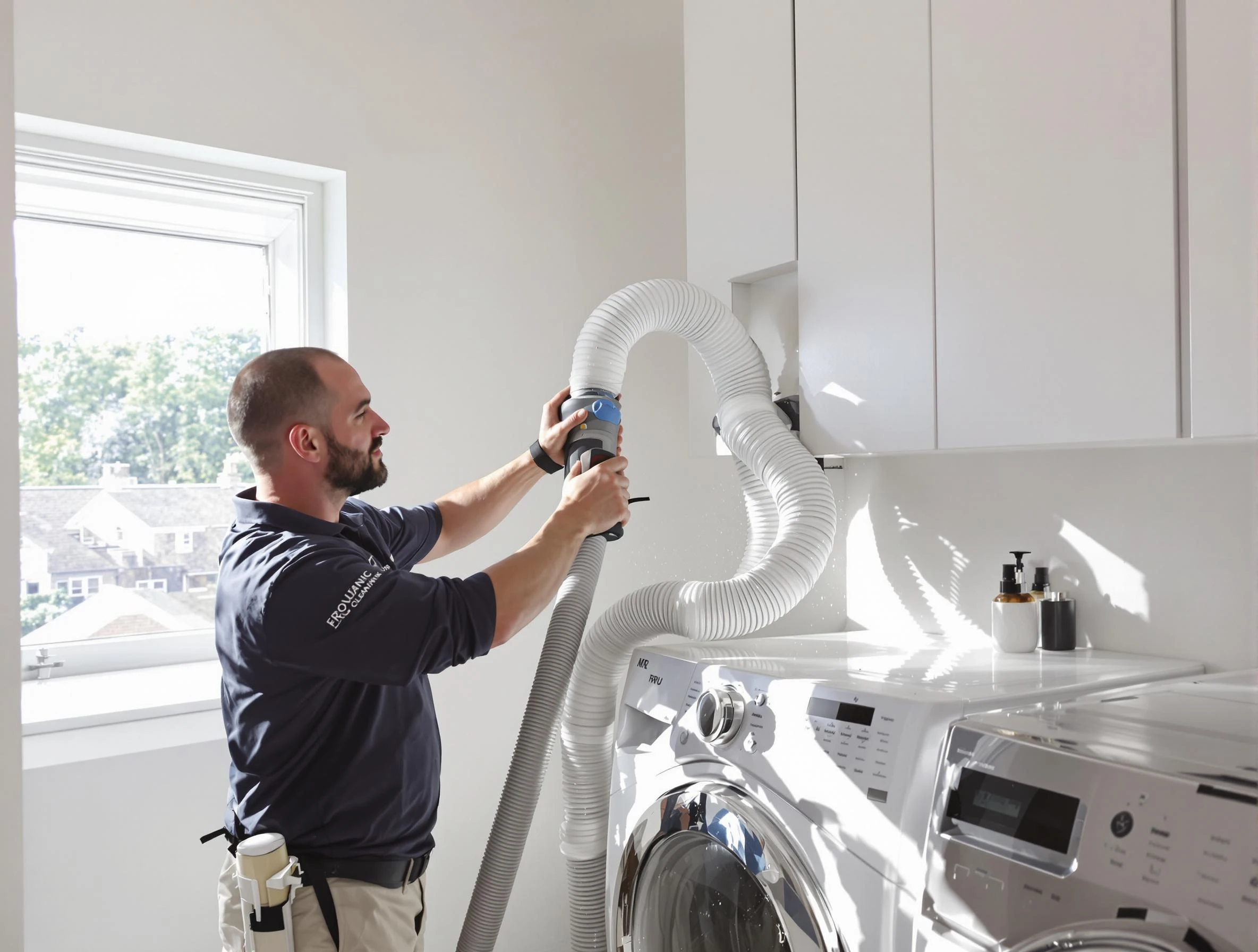 Certified Welby Dryer Vent Cleaning technician performing dryer vent cleaning in Welby